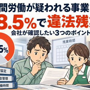 長時間労働が疑われる事業場の38.5％で違法残業｜会社が確認したい3つのポイント